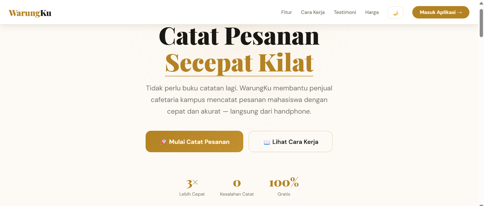 Aplikasi WarungKu Pencatatan Pesanan dengan JS